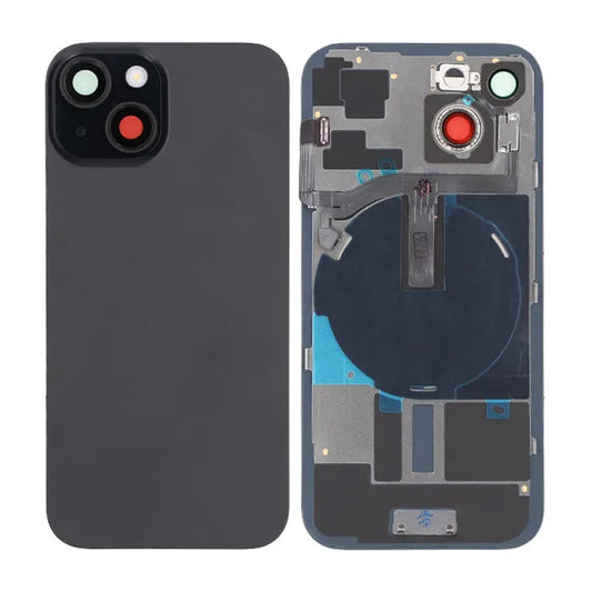 iPhone 15 Baksida Glas med smådelar - Svart image 1