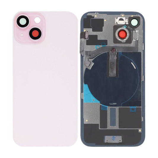 iPhone 15 Baksida Glas med smådelar - Rosa image 1