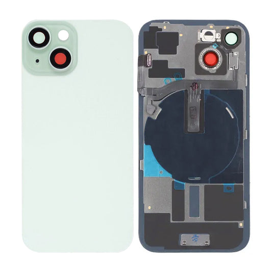 iPhone 15 Baksida Glas med smådelar - Grön image 1