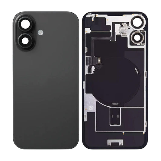 iPhone 16 Baksida Glas med smådelar - Svart image 1