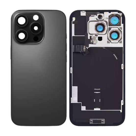 iPhone 16 Pro Baksida Glas med smådelar - Svart Titan image 1