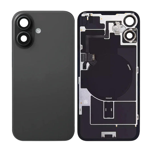 iPhone 16 Plus Baksida Glas med smådelar - Svart image 1