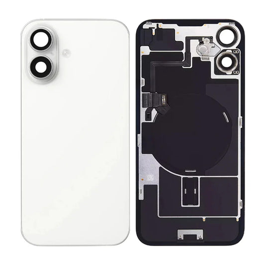 iPhone 16 Plus Baksida Glas med smådelar - Vit image 1