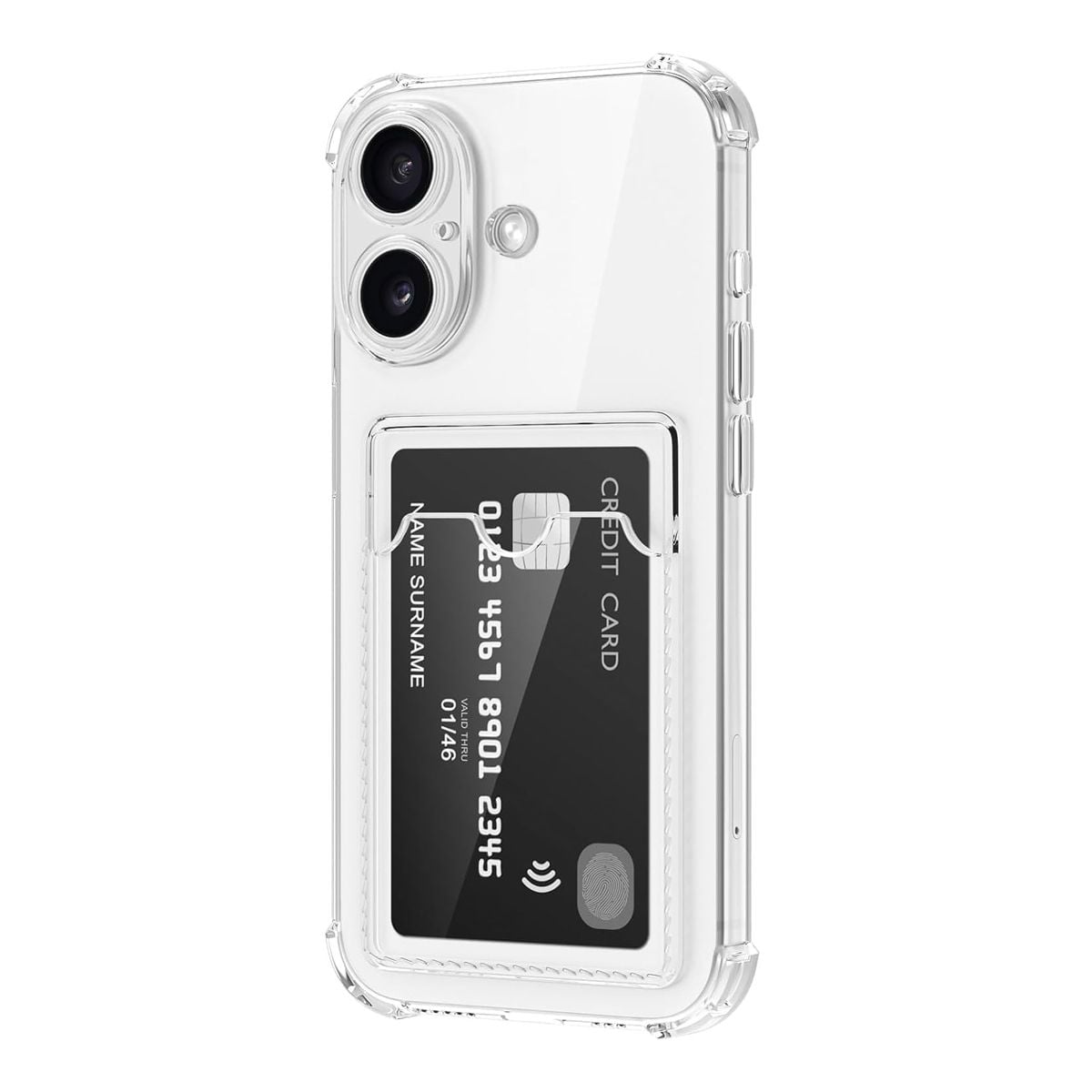 Stöttåligt Mobilskal med Korthållare för iPhone 17 - Klar image 3