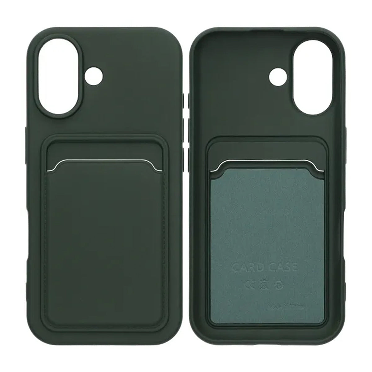 Mobilskal Silikon med Korthållare för iPhone 17 - Militärgrön image 1