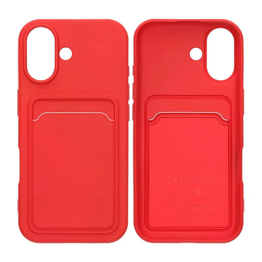 Mobilskal Silikon med Korthållare för iPhone 17 - Röd image 1