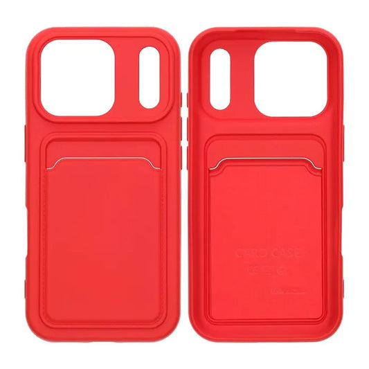 Mobilskal Silikon med Korthållare för iPhone 17 Pro - Röd image 1