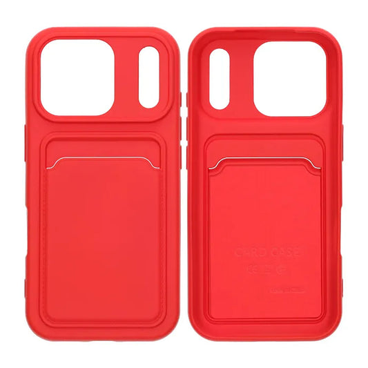 Mobilskal Silikon med Korthållare för iPhone 17 Pro - Röd image 1