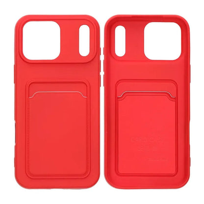 Mobilskal Silikon med Korthållare för iPhone 17 Pro Max - Röd image 1