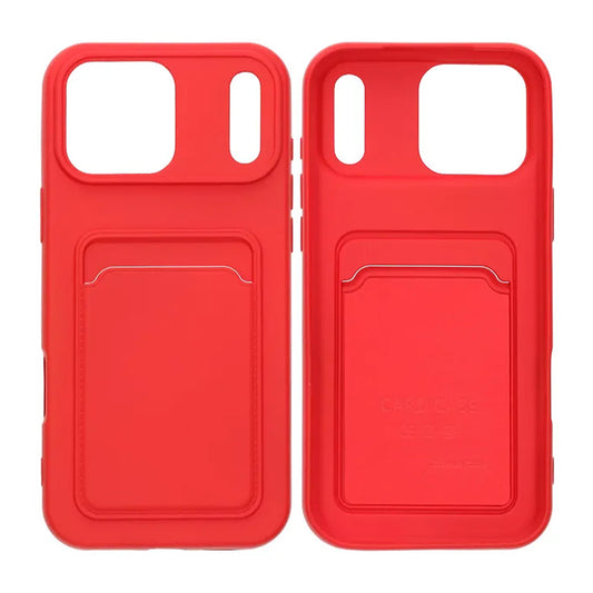 Mobilskal Silikon med Korthållare för iPhone 17 Pro Max - Röd image 1