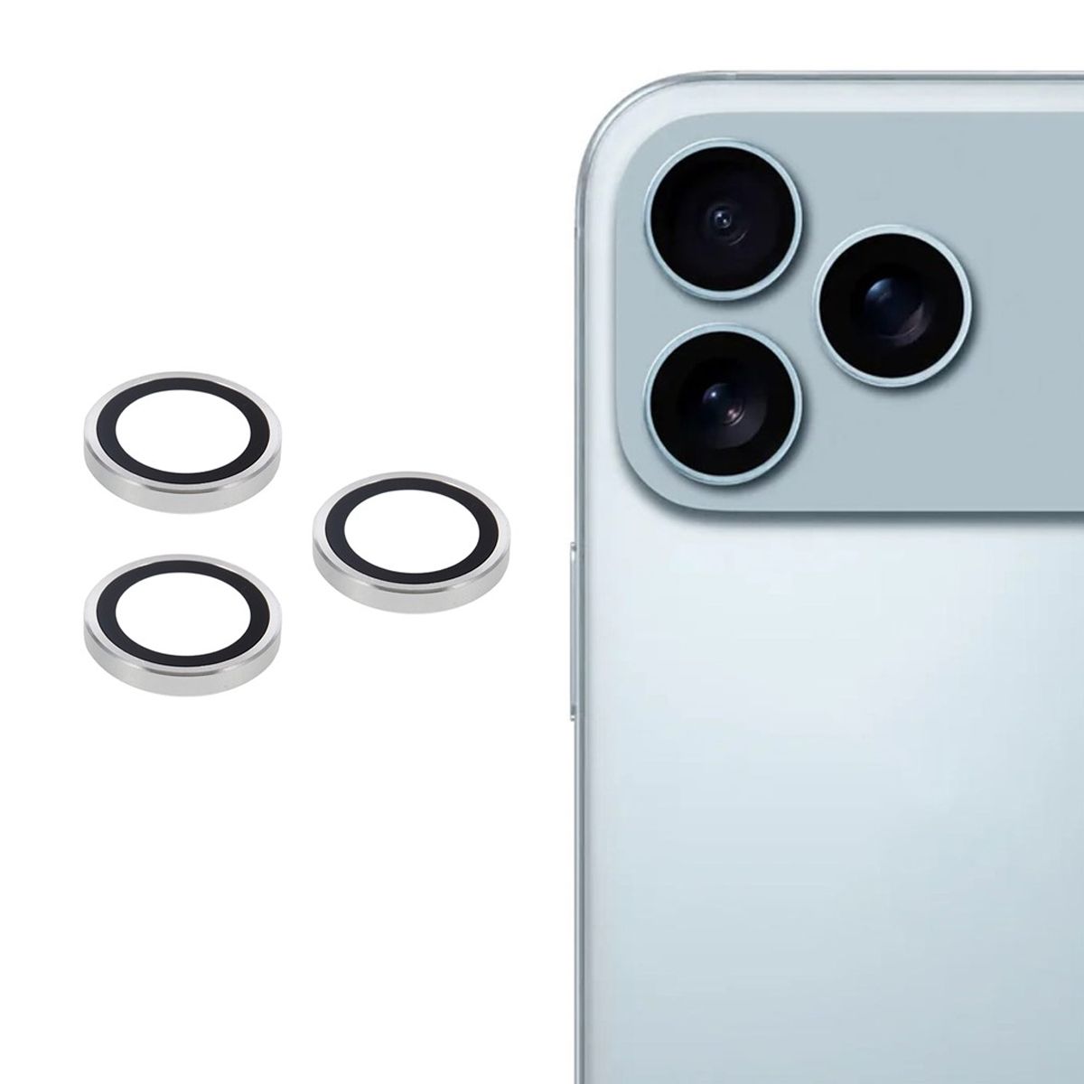 Kameraskydd i härdat glas för iPhone 17 Pro Max - Silver image 1