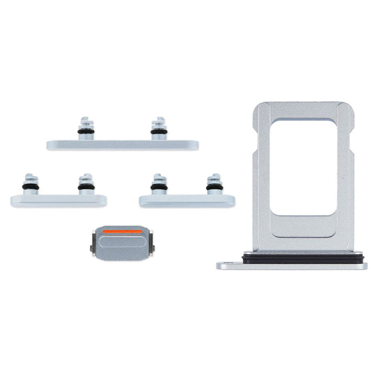 Knappar och Simkorthållare för iPhone 15/15 Plus - Blå image 2