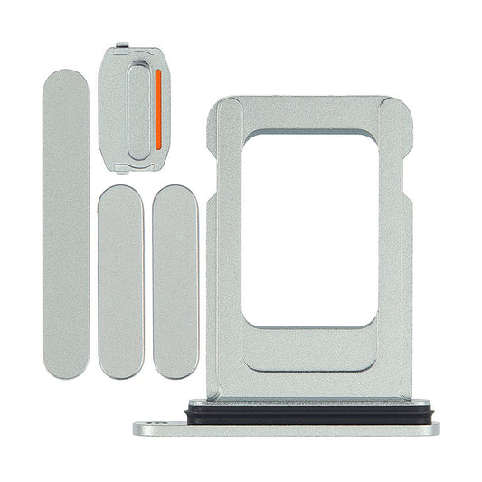 Knappar och Simkorthållare för iPhone 15/15 Plus - Grön image 1