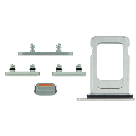 Knappar och Simkorthållare för iPhone 15/15 Plus - Grön image 2