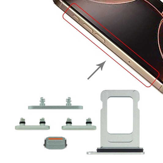 Knappar och Simkorthållare för iPhone 15/15 Plus - Grön image 3