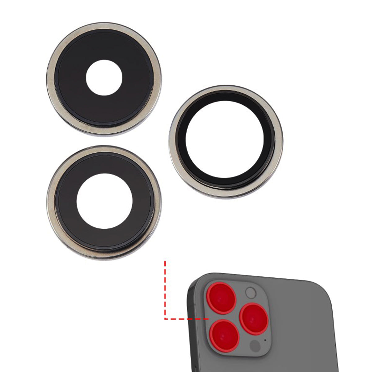 Kameralins med metallram iPhone 15 Pro - Naturlig Titan image 3