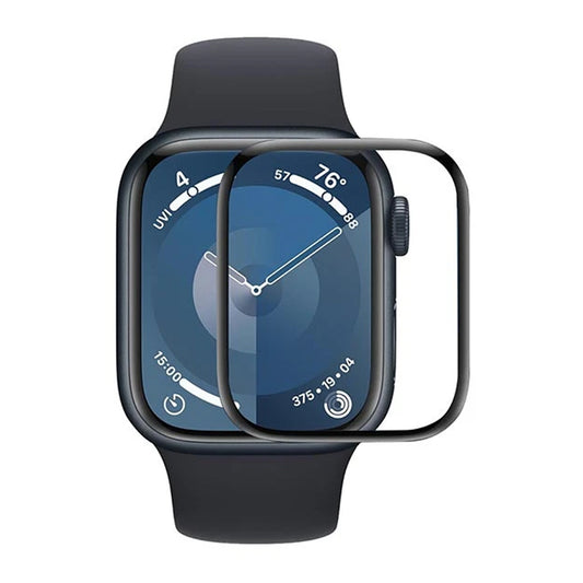 Skärmskydd Apple Watch 10 42mm - Härdat Glas Svart image 1