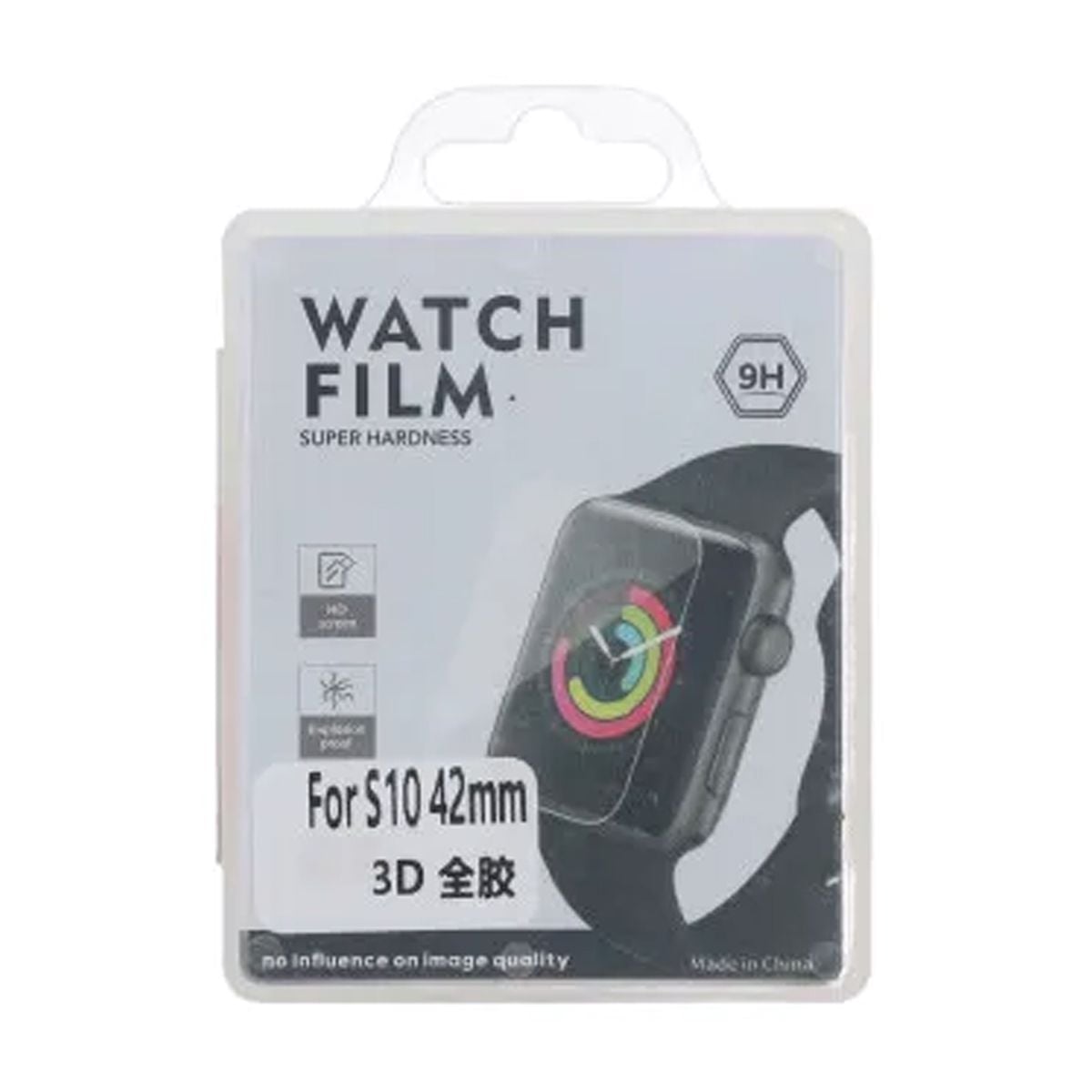 Skärmskydd Apple Watch 10 42mm - Härdat Glas Svart image 4