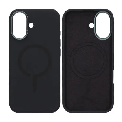 Mobilskal Silikon med Kamera Metallram för iPhone 17 - Svart image 1