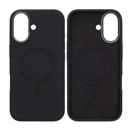 Mobilskal Silikon med Kamera Metallram för iPhone 17 - Svart image 1