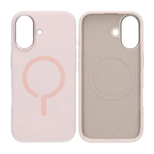 Mobilskal Silikon med Kamera Metallram för iPhone 17 - Rosa image 1