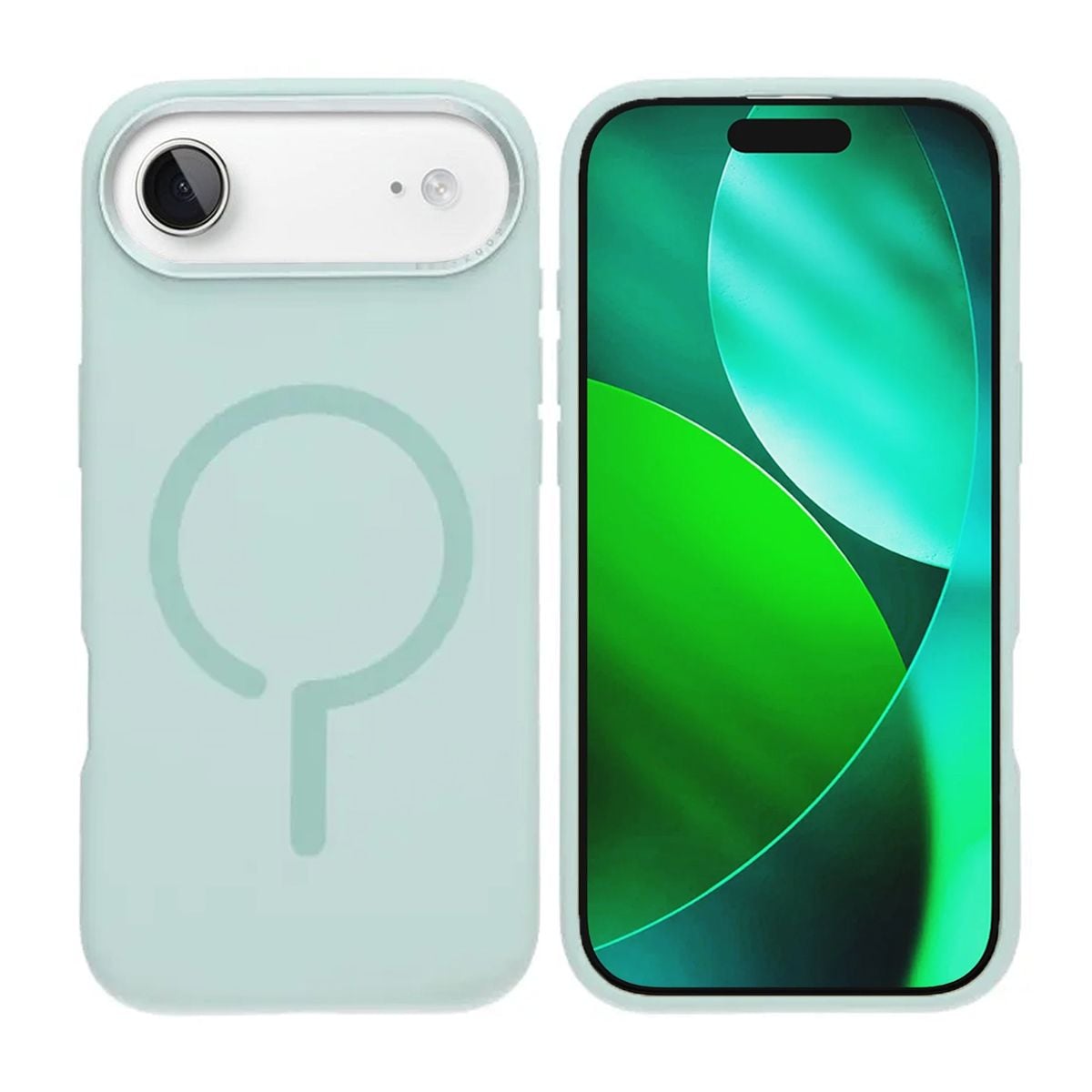 Mobilskal Silikon med Kamera Metallram för iPhone Air - Grön image 1
