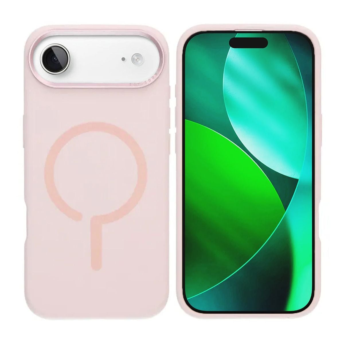 Mobilskal Silikon med Kamera Metallram för iPhone Air - Rosa image 1