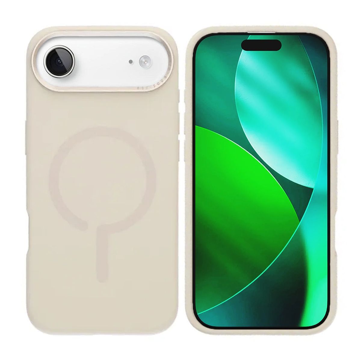 Mobilskal Silikon med Kamera Metallram för iPhone Air - Vit image 1