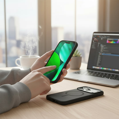 Mobilskal Silikon med Kamera Metallram för iPhone 17 Pro - Svart image 6