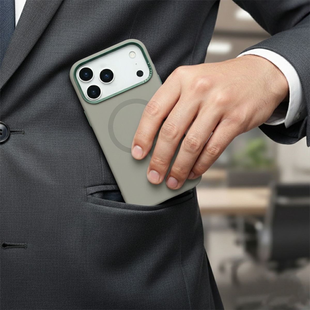 Mobilskal Silikon med Kamera Metallram för iPhone 17 Pro - Grå image 6