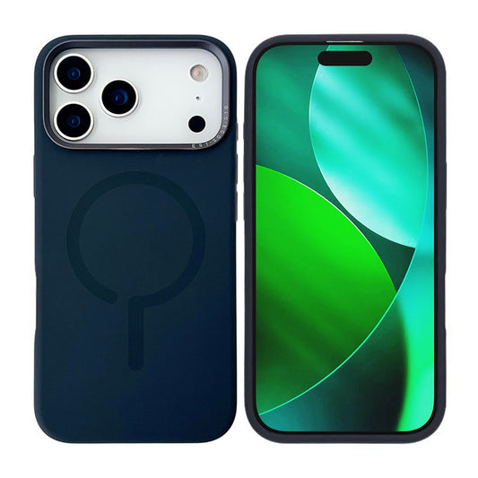 Mobilskal Silikon med Kamera Metallram för iPhone 17 Pro Max - Blå image 1