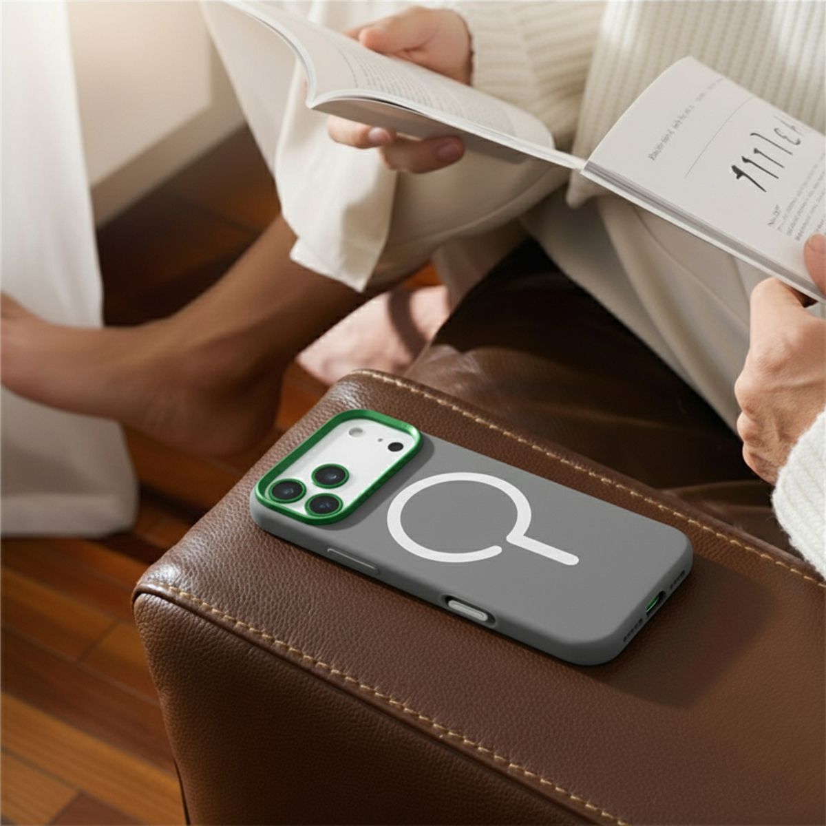 Mobilskal Silikon med Kamera Metallram för iPhone 17 Pro Max - Grå image 5