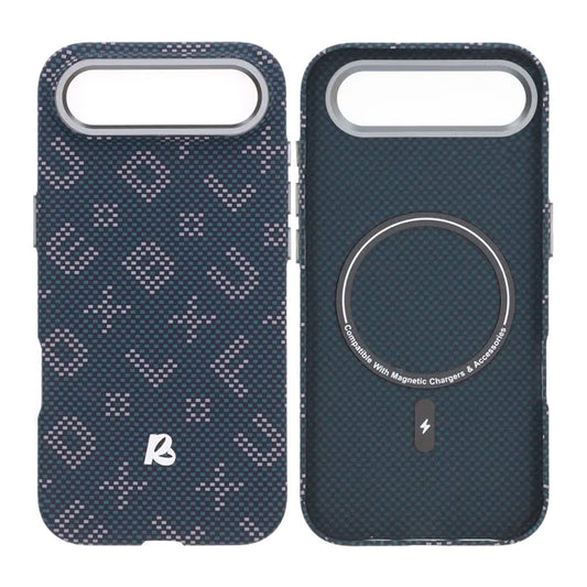 Mobilskal Aramidfiber för iPhone Air - Blå med text image 1