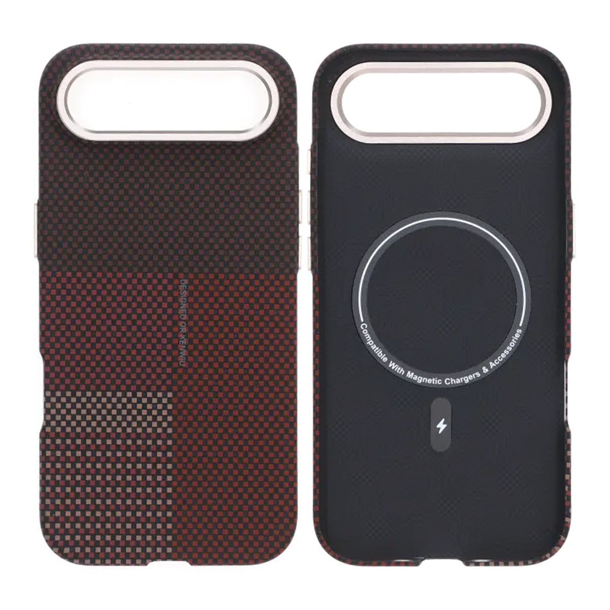 Mobilskal Aramidfiber för iPhone Air - Röd med rutnät image 1