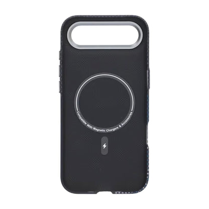 Mobilskal Aramidfiber för iPhone Air - Blå med rutnät image 3