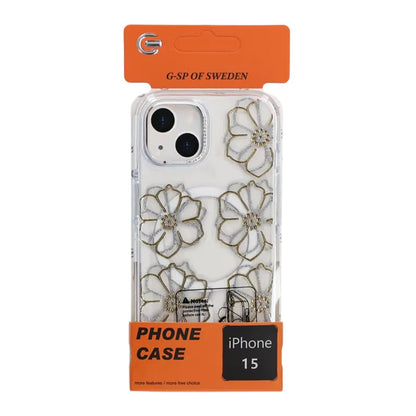 Mobilskal Magsafe till iPhone 15 - Transparent med blommor image 4