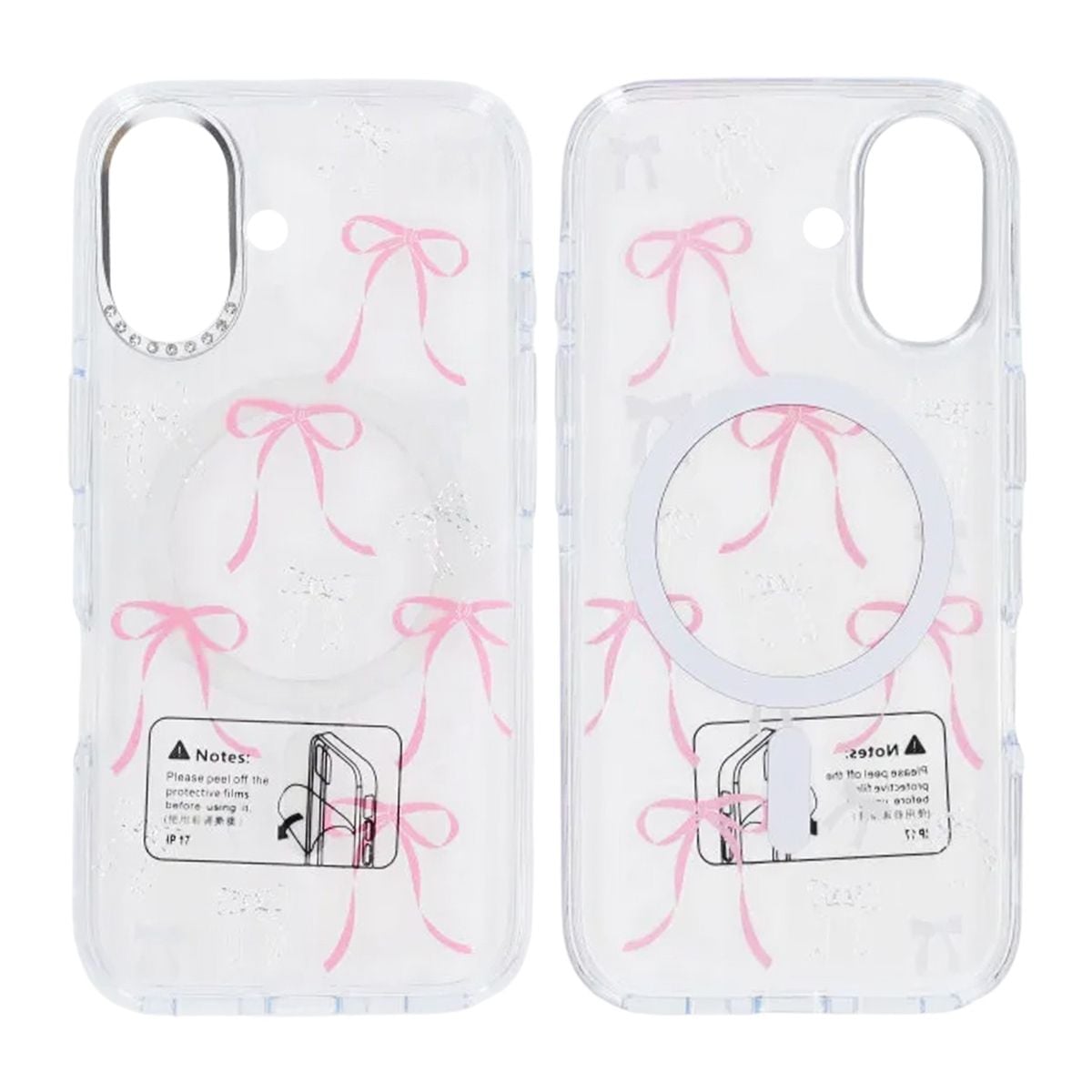 Mobilskal Magsafe till iPhone 16 - Transparent med rosett image 1