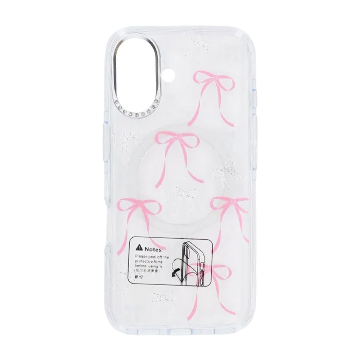 Mobilskal Magsafe till iPhone 16 - Transparent med rosett image 2