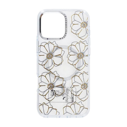 Skal Magsafe till iPhone 16 Pro Max - Transparent med blommor image 2