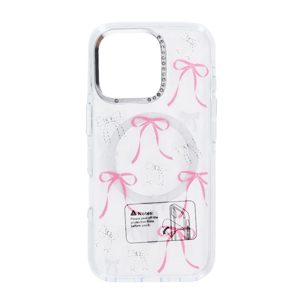 Skal Magsafe till iPhone 16 Pro Max - Transparent med rosett image 2