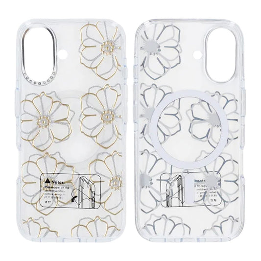 Mobilskal Magsafe till iPhone 17 - Transparent med blommor image 1