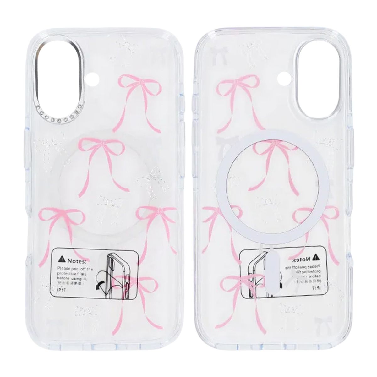 Mobilskal Magsafe till iPhone 17 - Transparent med rosett image 1