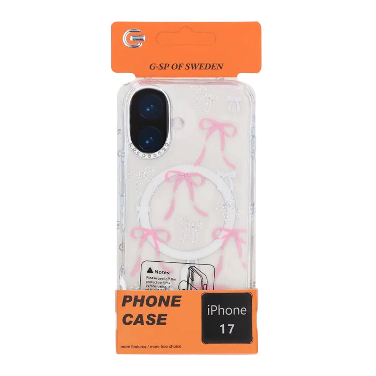 Mobilskal Magsafe till iPhone 17 - Transparent med rosett image 4