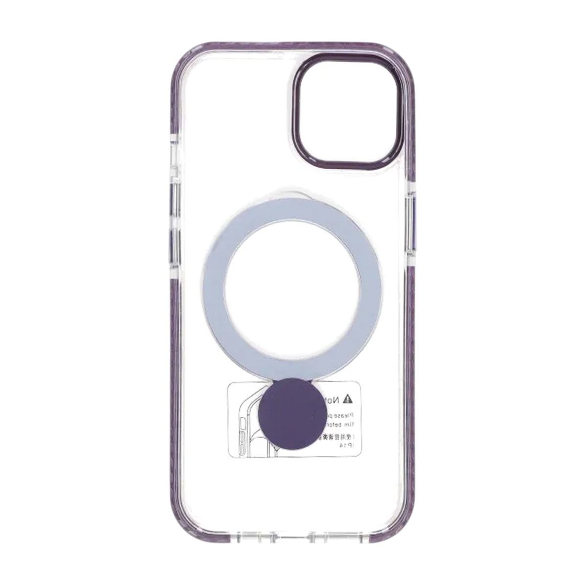 Skal Magsafe till iPhone 13 och 14 - Transparent lila med ringstativ image 3