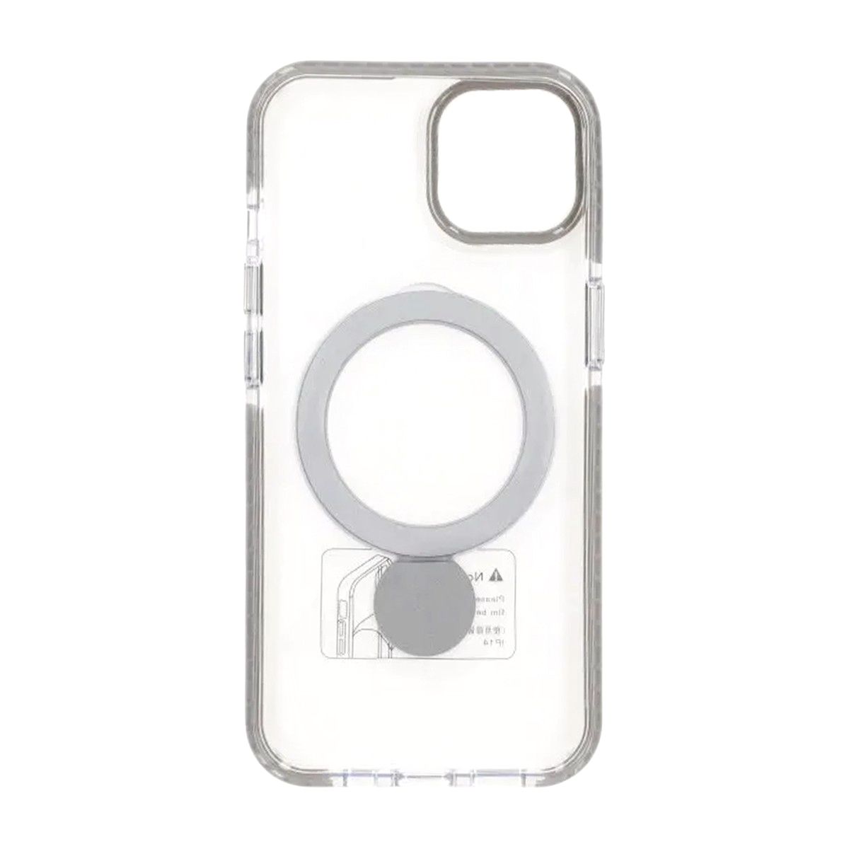 Skal Magsafe till iPhone 13 och 14 - Transparent grå med ringstativ image 3