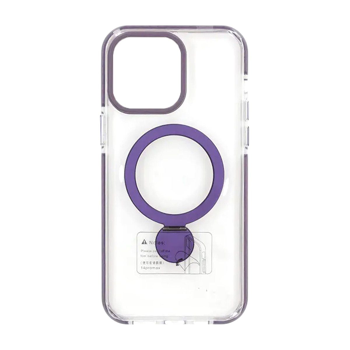 Skal Magsafe till iPhone 14 Pro - Transparent lila med ringstativ image 2