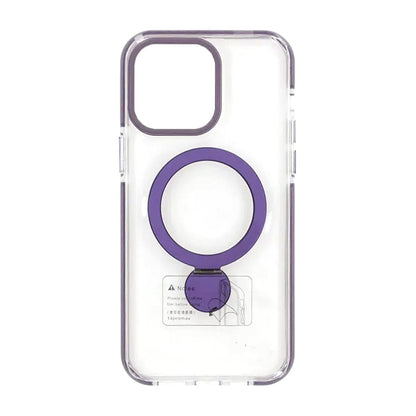 Skal Magsafe till iPhone 14 Pro - Transparent lila med ringstativ image 2