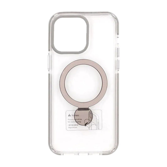 Skal Magsafe till iPhone 14 Pro - Transparent grå med ringstativ image 2