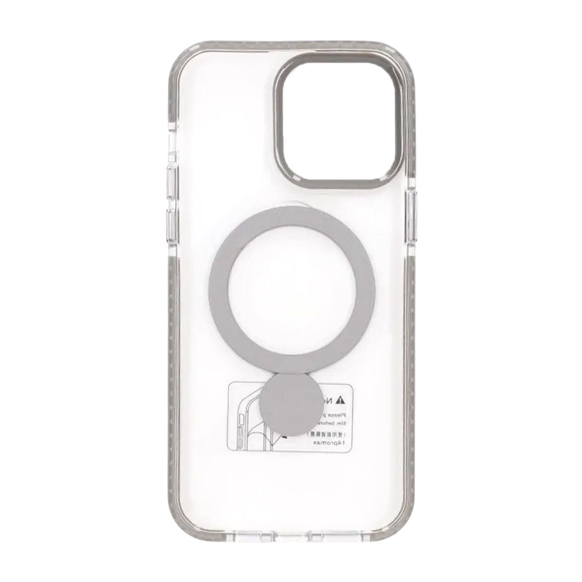 Skal Magsafe till iPhone 14 Pro - Transparent grå med ringstativ image 3