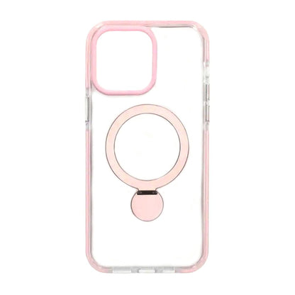 Skal Magsafe till iPhone 14 Pro - Transparent rosa med ringstativ image 2